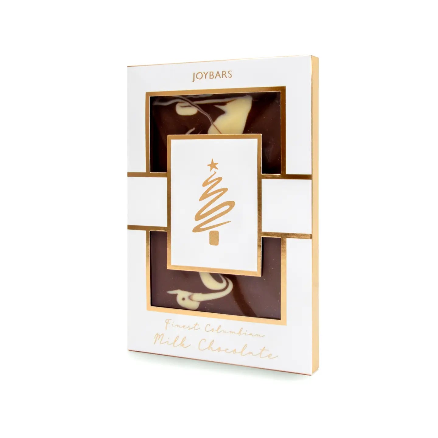Christmas tree chocolate with golden sparkle — a sweet festive treat for gifting or indulging.