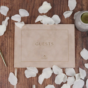 Luxury Hard Back Gold Trim Guest Book