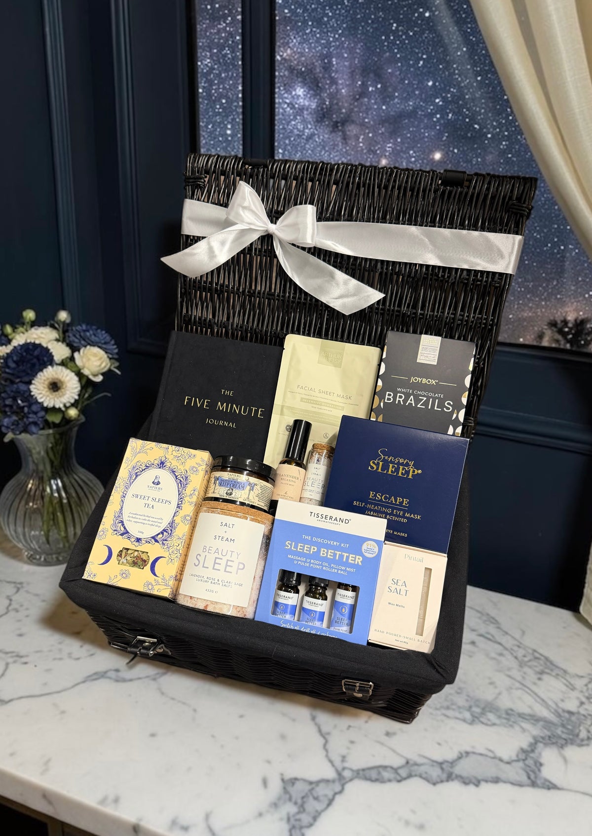 Luxury Sleep Better hamper offers Sweet Sleeps tea, magnesium cream, sleep better kit and more for a restful night’s sleep. Perfect for unwinding and relaxation.