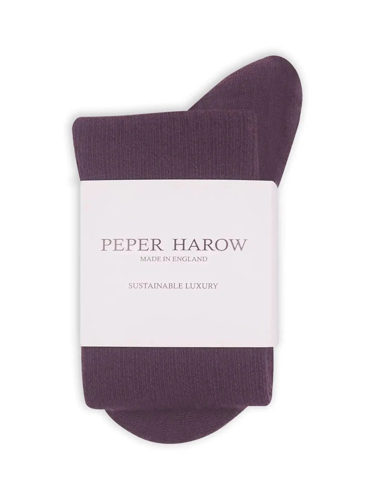 Peper Harrow Luxury Wool Boot Socks For Women in Plum