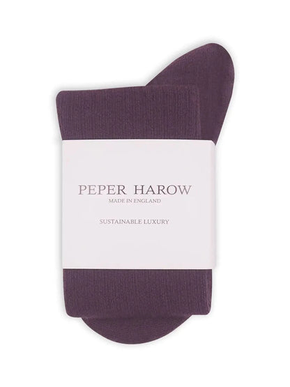 Peper Harrow Luxury Wool Boot Socks For Women in Plum