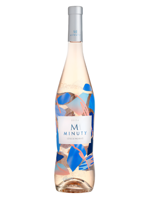Minuty Rose wine bottle with elegant label and pale pink hue