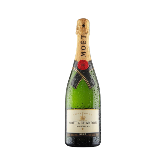 Moét é Chandon champagne bottle on a white background