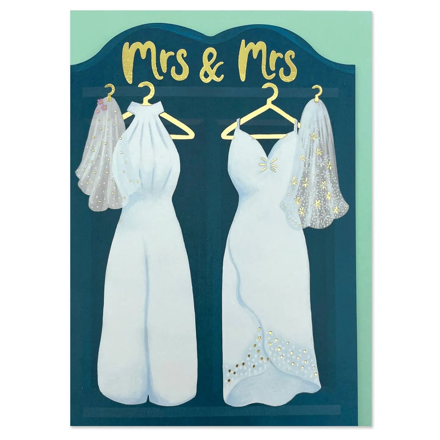 Mrs & Mrs Wedding Card with elegant design and heartfelt message, perfect for celebrating love and honouring the happy couple’s special day.