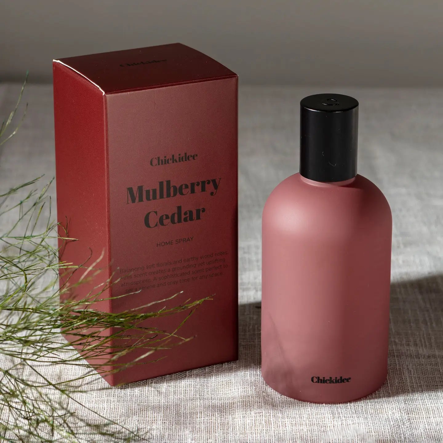 Mulberry Cedar 100ml home fragrance spray with green mandarin, white florals, vetiver and cedarwood notes