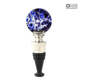 Original Murano Glass Bottle Stopper Blue