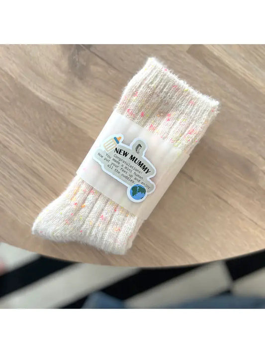Fluffy Neon Fleck super soft gift socks.