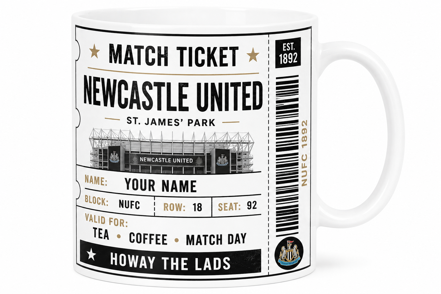 Personalised Football Match Ticket Mug