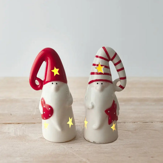 Nordic Gonk T-Light Holder with Striped Hat featuring festive design.