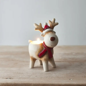 Nordic Reindeer T-Light Holder, 14.5cm
