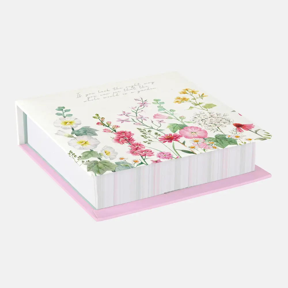 Hardcover note block with floral design, 300 sheets, Wild Harmony.