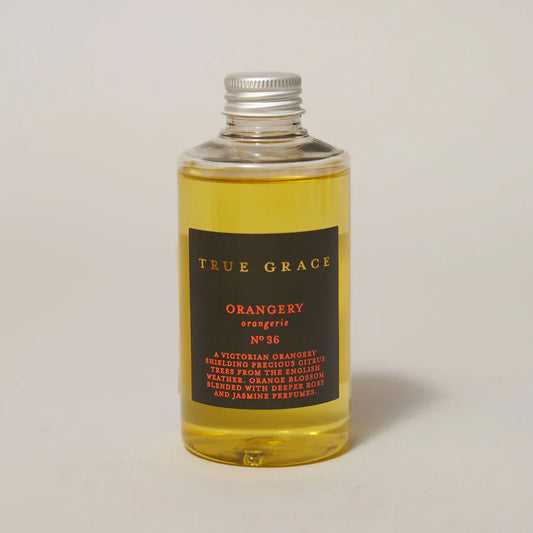 Orangery 200ml Room Diffuser Refill by True Grace with 20% fragrance concentration.