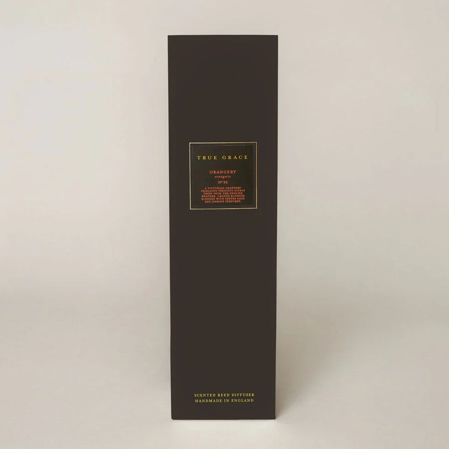 Orangery 200ml Room Diffuser Set in elegant packaging.