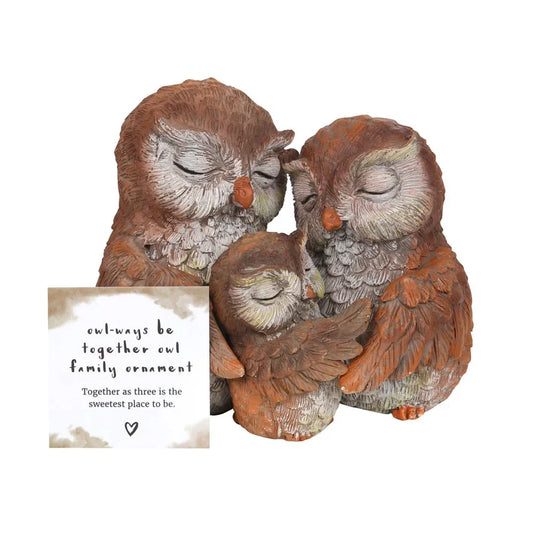 Owl Family Ornament "Owl-ways Be Together" celebrating family bond.