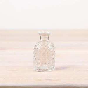 Patterned Glass Clear Flower Vase