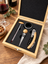 4 Piece Wine Accessory Kit In Wooden Gift Box | Can Be Personalised