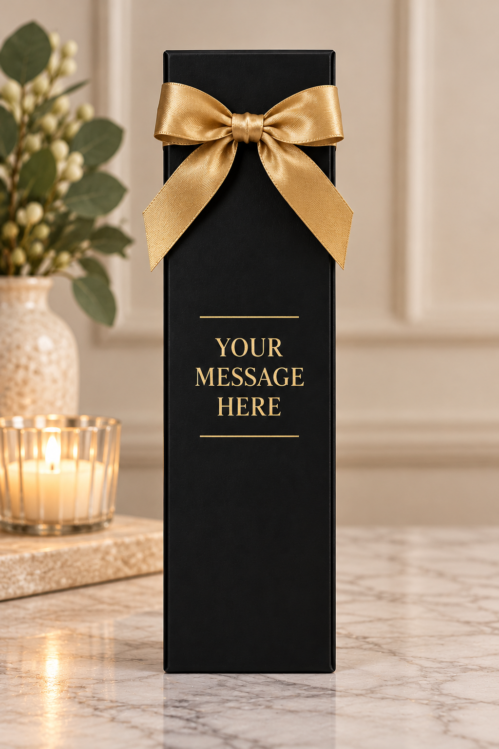 Bottle Box in black or white, add a name, date or short message. Fits standard wine and champagne bottles for a gift that feels truly personal.