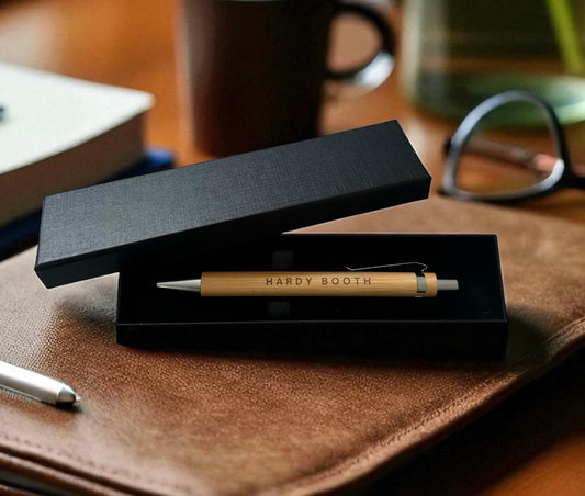 Bamboo Wood Ballpoint Pen Bullet Tip And Black Ink