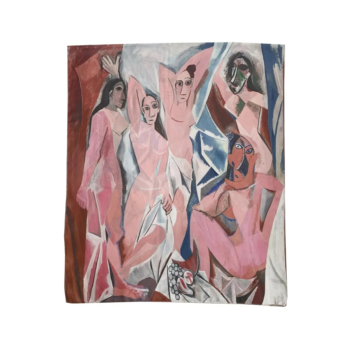 Picasso Cubism Les Demoiselles silk scarf featuring abstract female forms.