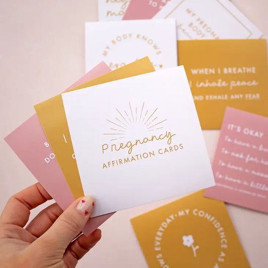 Pregnancy affirmation cards for positive encouragement and support.