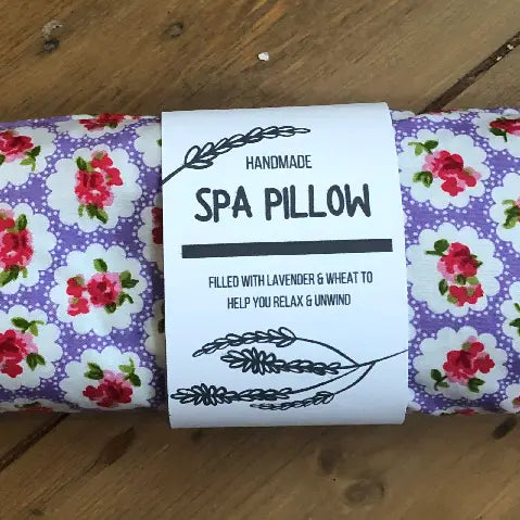 Purple Roses Heatable Lavender and Wheat Spa Pillow for Relaxation Therapy