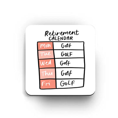 Golf Lovers Retirement Themed Drinks Coaster