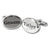 Elegant Rhodium Oval Shaped Grooms Father Cufflinks Presented in Black Gift Box
