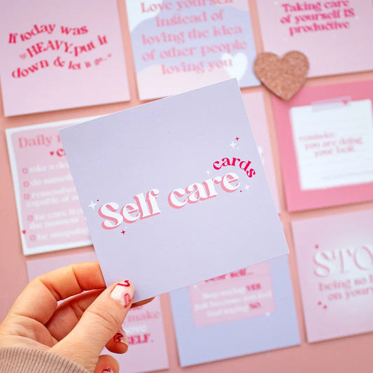 Self Care Flash Card Set with Positive Affirmations for Inspiration and Encouragement