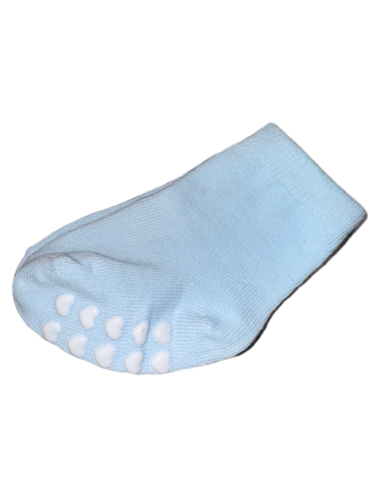 Set of Two Baby Socks One with Soft Rubber Soles for Learning to Walk