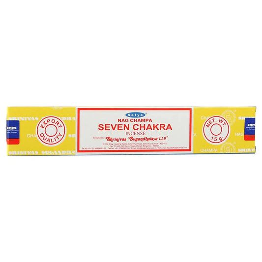Calming & fragrant Satya Seven Chakra incense sticks pack.