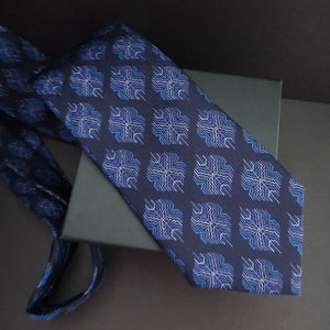 Luxury Hand Sewn Silk Twill Motif Tie