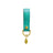 Leaf Leather Keyring in Teal Blue with Gold Hardware
