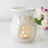 Pretty Small White Iridescent Crackle Oil Burner and Wax Warmer