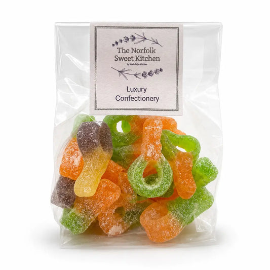 Colourful sour dummy sweets with a tangy sugar coating, perfect for pick and mix lovers and sweet gift hampers