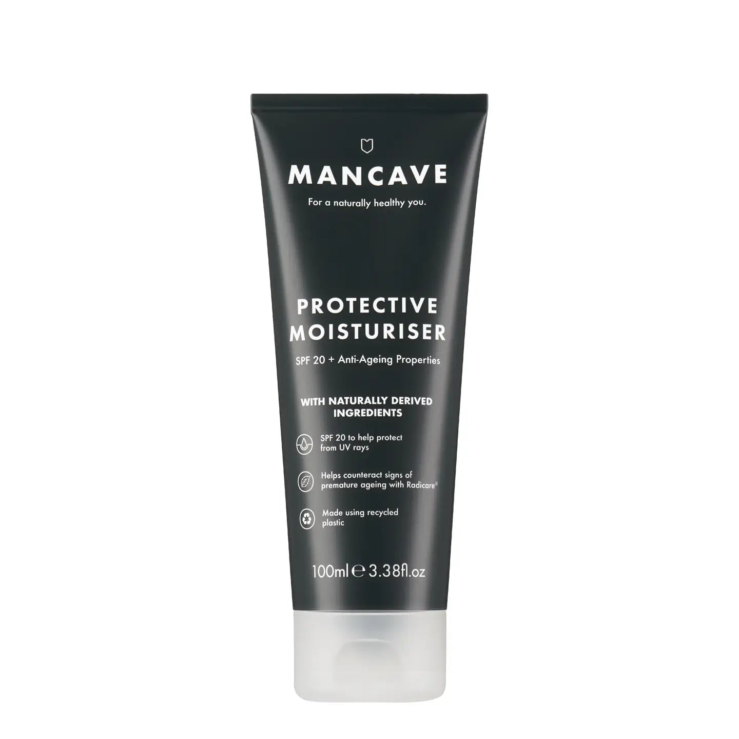 SPF 20 sunscreen with shea butter & rosehip oil. Hydrates, protects, and fights early aging.