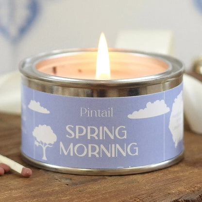 Spring Morning Paint Pot Candle in a small paint-pot style container.