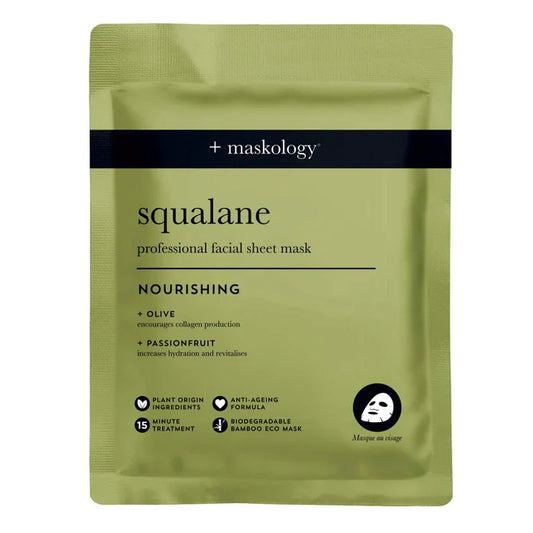 Squalane Professional Sheet Mask by Maskology for deep hydration and revitalization.