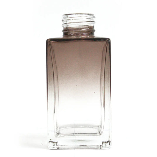Charcoal square reed diffuser bottle for aromatherapy oils.