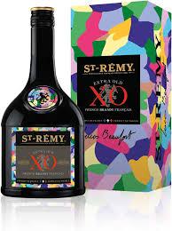 St Remy French Brandy XO bottle with colorful urban art by Lucas Beaufort.