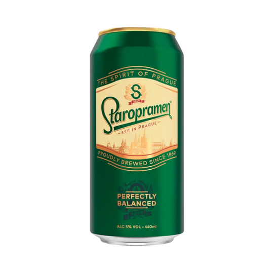 Can of Staropramen Premium Czech Style Pilsner Lager