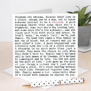 Stepmum Birthday Card or Mother's Day Card For Step Mums