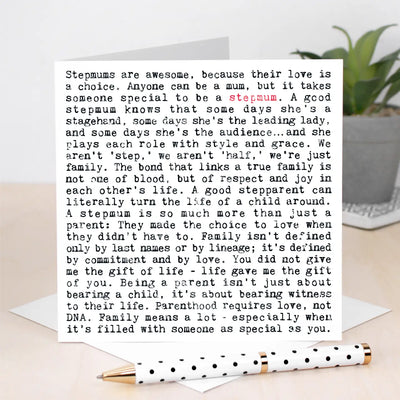 Stepmum Birthday Card or Mother's Day Card For Step Mums