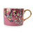Decorative Mug with Gold Handle - Garden Blooms Plum
