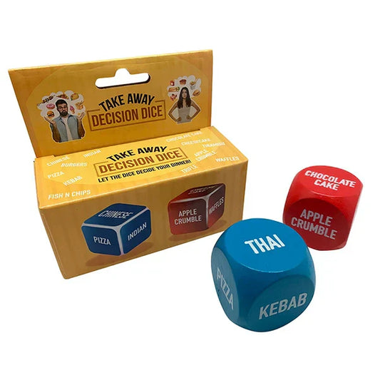 Take Away Decision Dice - Novelty gift for meal planning and fun dining decisions.