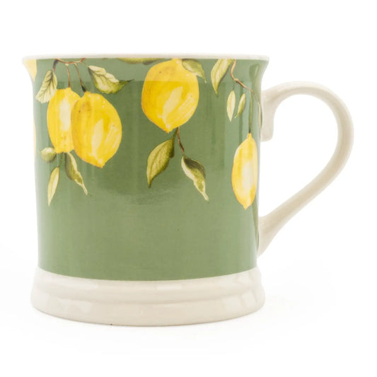 Tankard mug with Sicilian lemon design, inspired by lush Sicilian orchards.