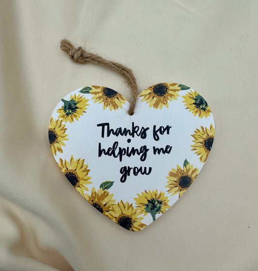 Elegant plaque with "Thanks For Helping Me Grow" — a heartfelt gift for teachers or mentors.