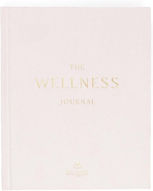 Wellness Journal cover with gold lettering for tracking mental and physical well-being.