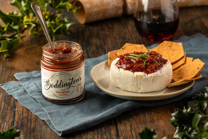 Boddingtons Christmas Chutney handmade in Cornwall with oranges, red onions, cranberries and warming spices.