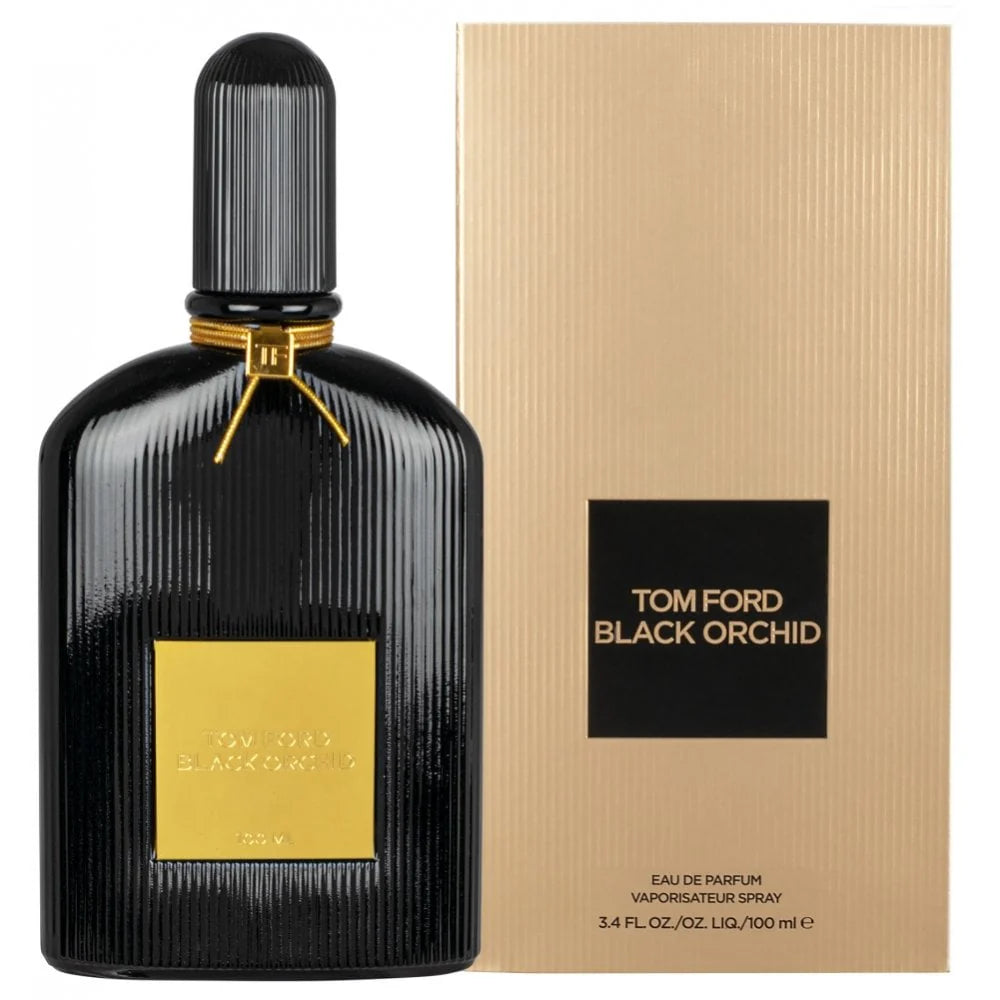 Tom Ford Black Orchid: bold blend of truffle, orchid, spices, patchouli, and vanilla.