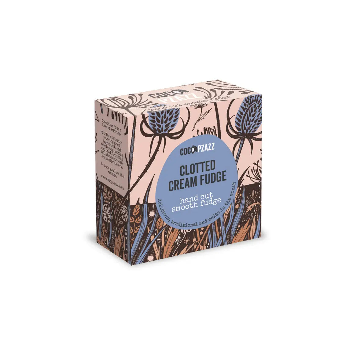 Hand-cut clotted cream fudge in a hand-drawn Alff a Bet gift box, smooth traditional fudge that melts in the mouth.